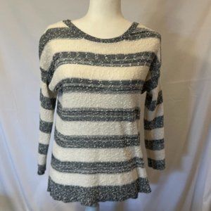 Ann Taylor Loft  black and cream striped sweater